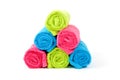 Colorful towel rolls Royalty Free Stock Photo