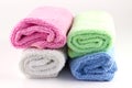 Colorful towel rolls on each other Royalty Free Stock Photo