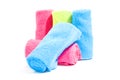 Colorful towel rolls on white Royalty Free Stock Photo