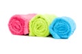 Colorful towel rolls on white background Royalty Free Stock Photo