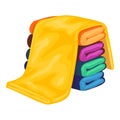 Colorful towel stack icon, cartoon style Royalty Free Stock Photo