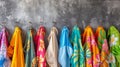 Colorful Towels Hanging on a Wall Royalty Free Stock Photo