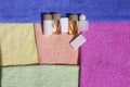 Colorful towels,Shampoo and soap Royalty Free Stock Photo