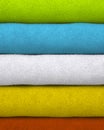 Colorful towels stacked on each other Royalty Free Stock Photo