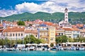 Colorful town of Crikvenica harbor and tower view