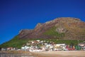 The colorful town of Muizenberg next to the sea