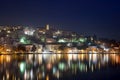 Colorful town reflection at lake Royalty Free Stock Photo