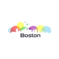 Colorful Town Vector of USA