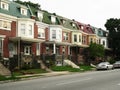Colorful Townhomes on residential street Royalty Free Stock Photo