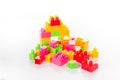 Colorful Toy Blocks Isolated on White Royalty Free Stock Photo