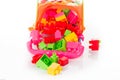 Colorful Toy Blocks Isolated on White Royalty Free Stock Photo