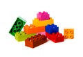 colorful toy building blocks isolated on white Royalty Free Stock Photo