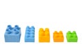 Colorful toy building blocks isolated on a white background. Game for development Royalty Free Stock Photo