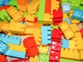 Colorful toy cubes for constrution. Toys for kids