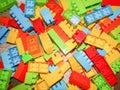 Colorful toy cubes for constrution. Toys for kids