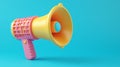 Colorful toy megaphone in pink, yellow, and blue Royalty Free Stock Photo