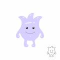 Cute purple Cartoon Monster Royalty Free Stock Photo
