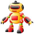 Colorful toy robot character isolated on white background Royalty Free Stock Photo