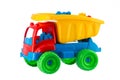 Colorful toy truck isolated on white Royalty Free Stock Photo