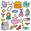 Colorful toys for girls doodles