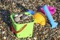 Colorful toys on Sunny beach