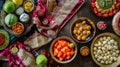 Colorful Traditional Asian Festive Food Spread