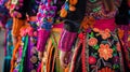 colorful traditional attire and intricate embroidery of Hmong women during a festive celebration