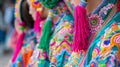 colorful traditional attire and intricate embroidery of Hmong women during a festive celebration