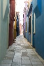 Colorful Traditional Buildings in Burano, Venice Royalty Free Stock Photo