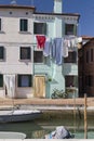 Colorful Traditional Buildings in Burano, Venice Royalty Free Stock Photo