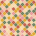 Colorful traditional ethnic pattern. Geometric tribal vintage square shapes