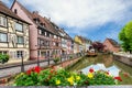 Colorful traditional french houses in Petite Venise, Colmar, France Royalty Free Stock Photo