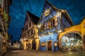 Colorful traditional french houses in Riquewihr, France Royalty Free Stock Photo