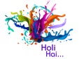 Colorful Traditional Holi splash background for festival of colors of India