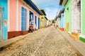 Colorful traditional houses in the colonial town of Trinidad, Cuba Royalty Free Stock Photo