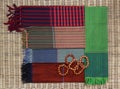 Colorful traditional khmer scarfs and beads