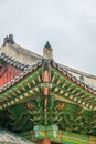 Colorful traditional korean decor roof. Royalty Free Stock Photo