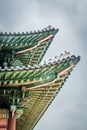 Colorful traditional korean decor roof. Royalty Free Stock Photo