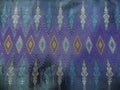 Colorful Traditional Thai Blue Silk Textile Pattern Handcraft Texture Vintage Style Royalty Free Stock Photo