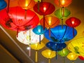 Colorful traditional Vietnamese lantern for interior decoration Royalty Free Stock Photo