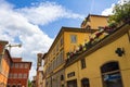 Colorful buildings old street historic Florence Tuscany Italy Royalty Free Stock Photo
