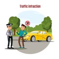 Colorful Traffic Violation Concept