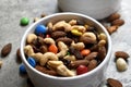 Colorful trail mix Royalty Free Stock Photo