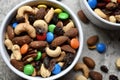 Colorful trail mix Royalty Free Stock Photo