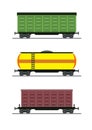 Colorful train car vagon. On the railway