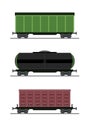 Colorful train car vagon. On the railway Royalty Free Stock Photo