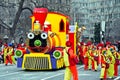 Colorful train at Santa Claus Parade