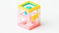 Colorful, translucent, interlocking cube toy Royalty Free Stock Photo