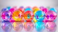 Colorful, translucent marbles arranged in a playful pattern reflecting light on a surface Royalty Free Stock Photo