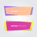 Colorful transparent geometric vector banners.